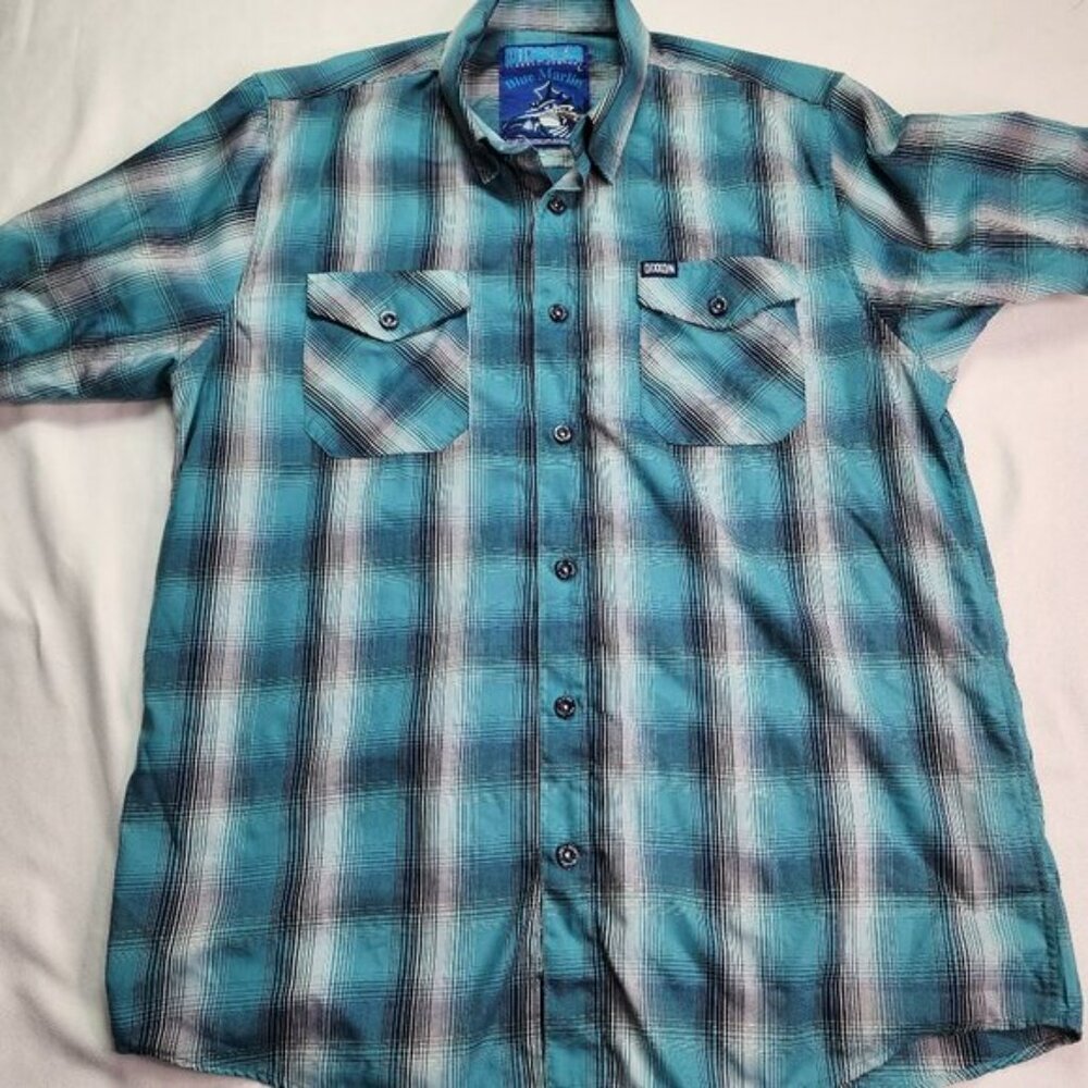 Dixxon Blue Marlin Button Shirt (L) - Picture 4 of 6